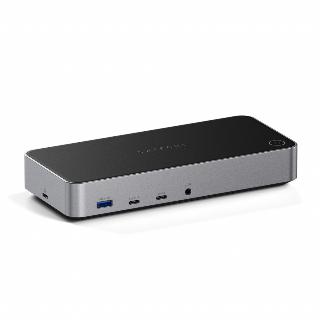 Satechi Alumínium 4K Kijelző Dokkoló Állomás (3x 4K/60Hz, 2x DisplayPort 1.4 4k/60Hz, 3x HDMI, 1x DP Alt mód, 1x USB 3.1, 1x USB-C 3.1 Gen2, 2x USB3.0, 1x USB-C 3.0, 1x Ethernet, 1x Audio, Kensington zár) - Szürke-0