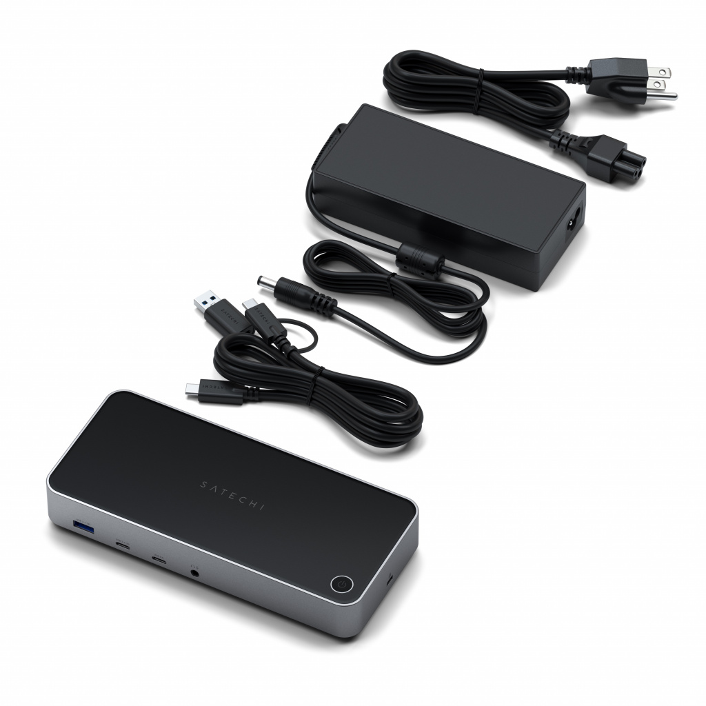 Satechi Alumínium 4K Kijelző Dokkoló Állomás (3x 4K/60Hz, 2x DisplayPort 1.4 4k/60Hz, 3x HDMI, 1x DP Alt mód, 1x USB 3.1, 1x USB-C 3.1 Gen2, 2x USB3.0, 1x USB-C 3.0, 1x Ethernet, 1x Audio, Kensington zár) - Szürke-6