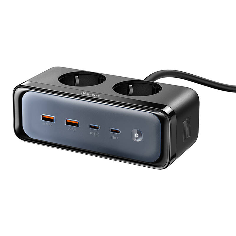 Hálózati elosztó 2 aljzattal 6in1, 2x USB-C, 2x USB-A Mcdodo CH-4610, EU (fekete)-10