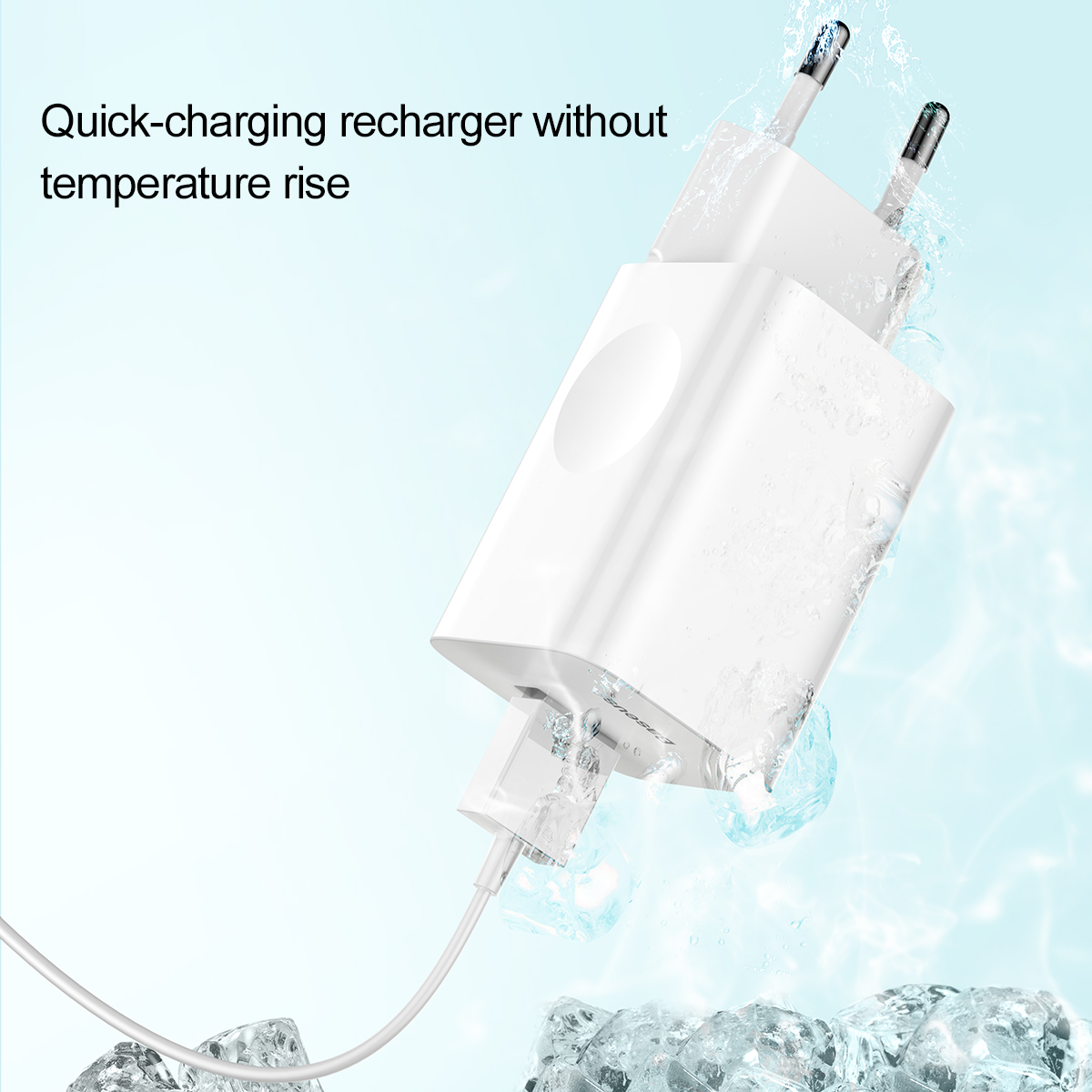Baseus hálózati töltő, fali USB adapter 3.0 QC gyorstöltéssel fehér színben 24W-2