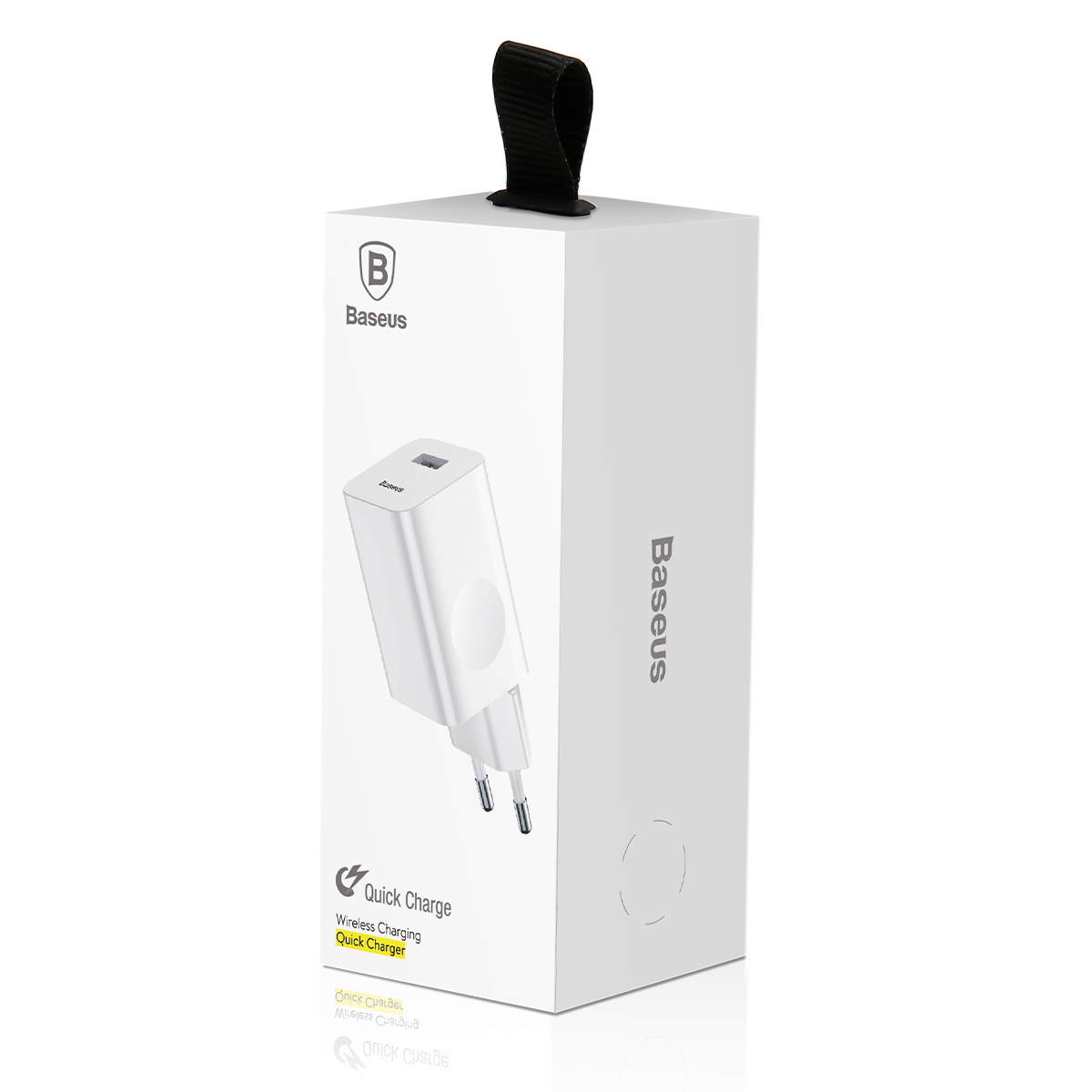 Baseus hálózati töltő, fali USB adapter 3.0 QC gyorstöltéssel fehér színben 24W-11