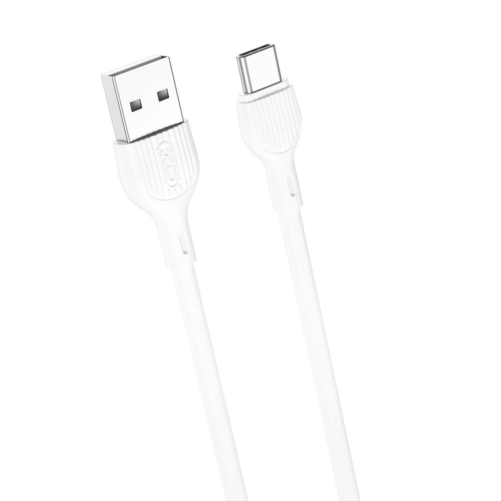 XO NB200 USB - USB-C kábel 2 m 2.1 A fehér-0