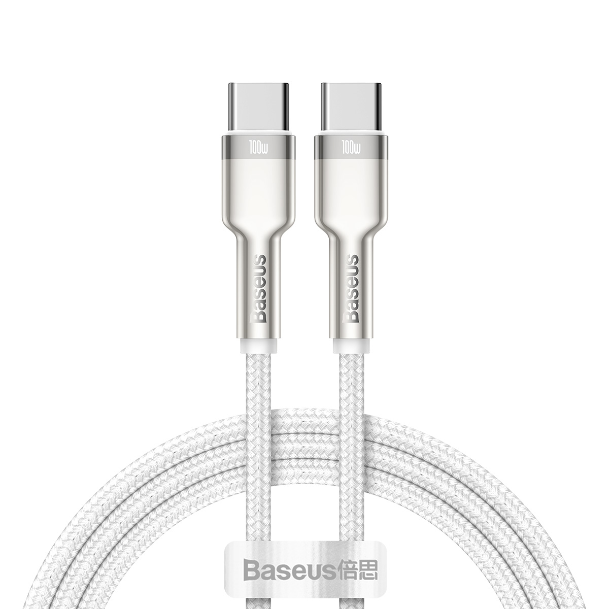 Baseus Cafule Metal Data USB Type C - USB Type C kábel PD 100 W 1 m fehér-0