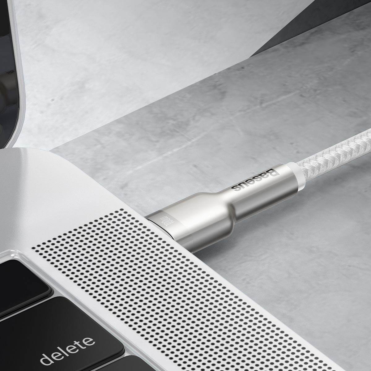 Baseus Cafule Metal Data USB Type C - USB Type C kábel PD 100 W 1 m fehér-3