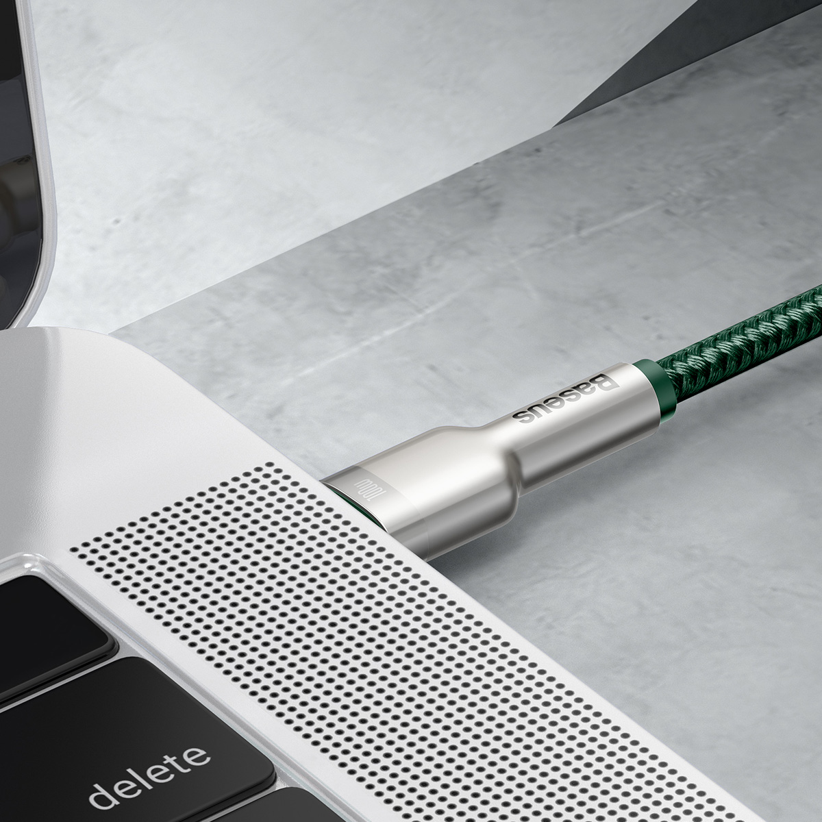 Baseus Cafule Metal Data USB Type C - USB Type C kábel PD 100 W 2 m zöld-6