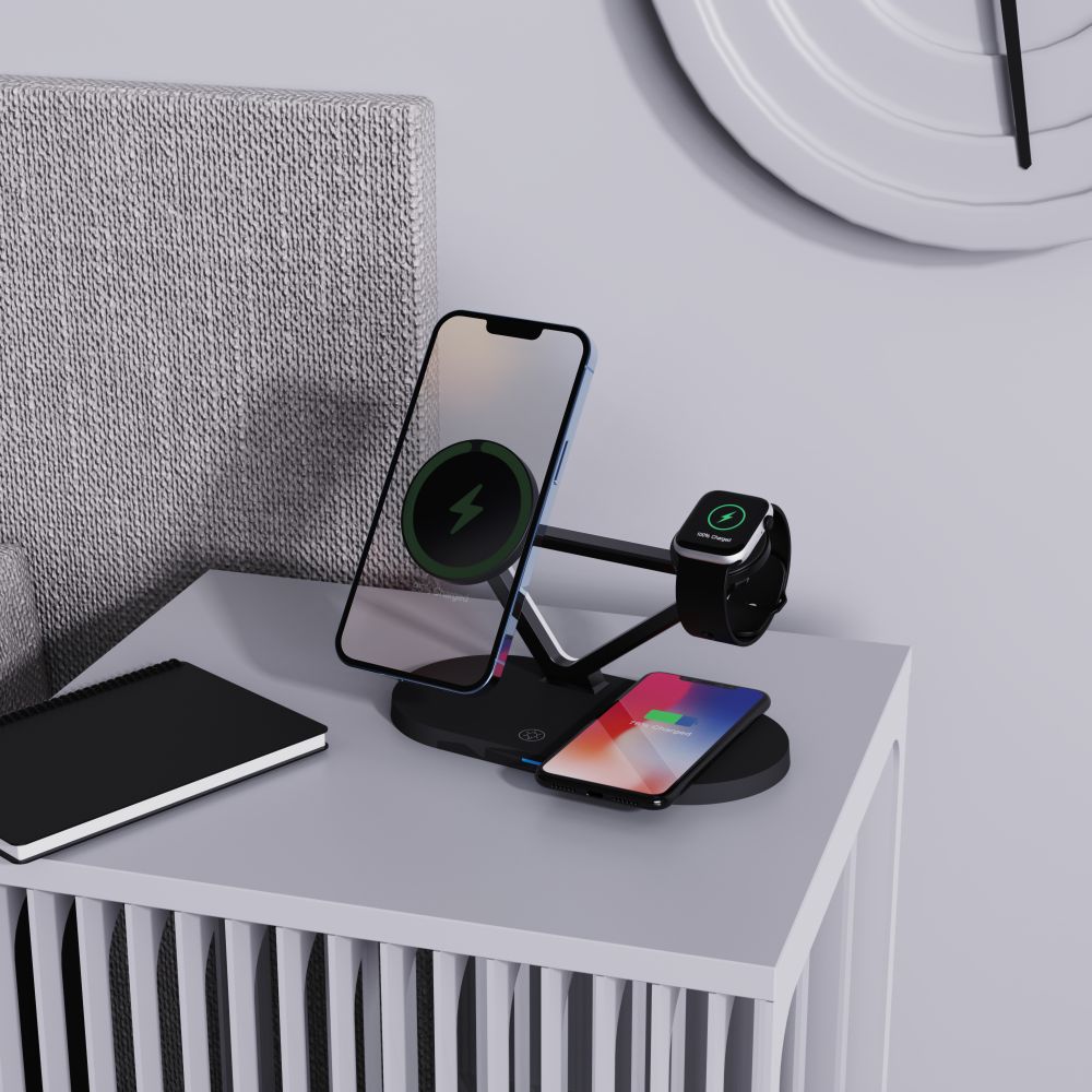 Tech-protect Qi15w-a41 3in1 Magnetic Magsafe Vezeték Nélküli Töltő Fekete-5