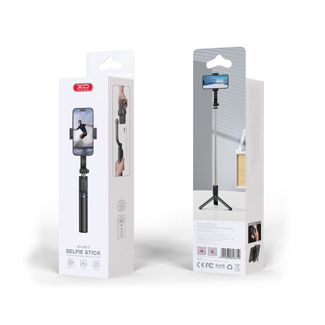 XO szelfi bot Bluetooth mobiltelefon állvány SS13 fekete 106cm-4