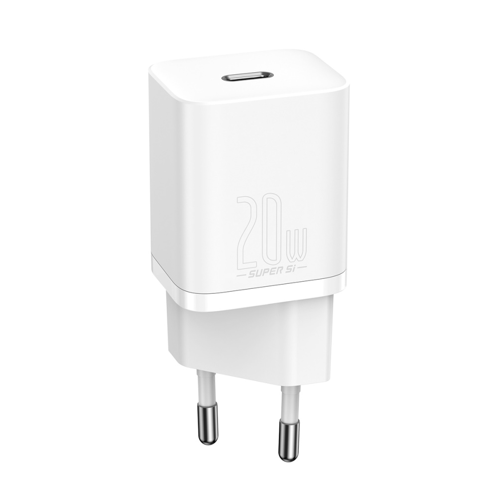 Baseus Super Si 1C Hálózati töltő adapter USB Type-C QC PD 20W 3A fehér (CCSUP-B02)-2