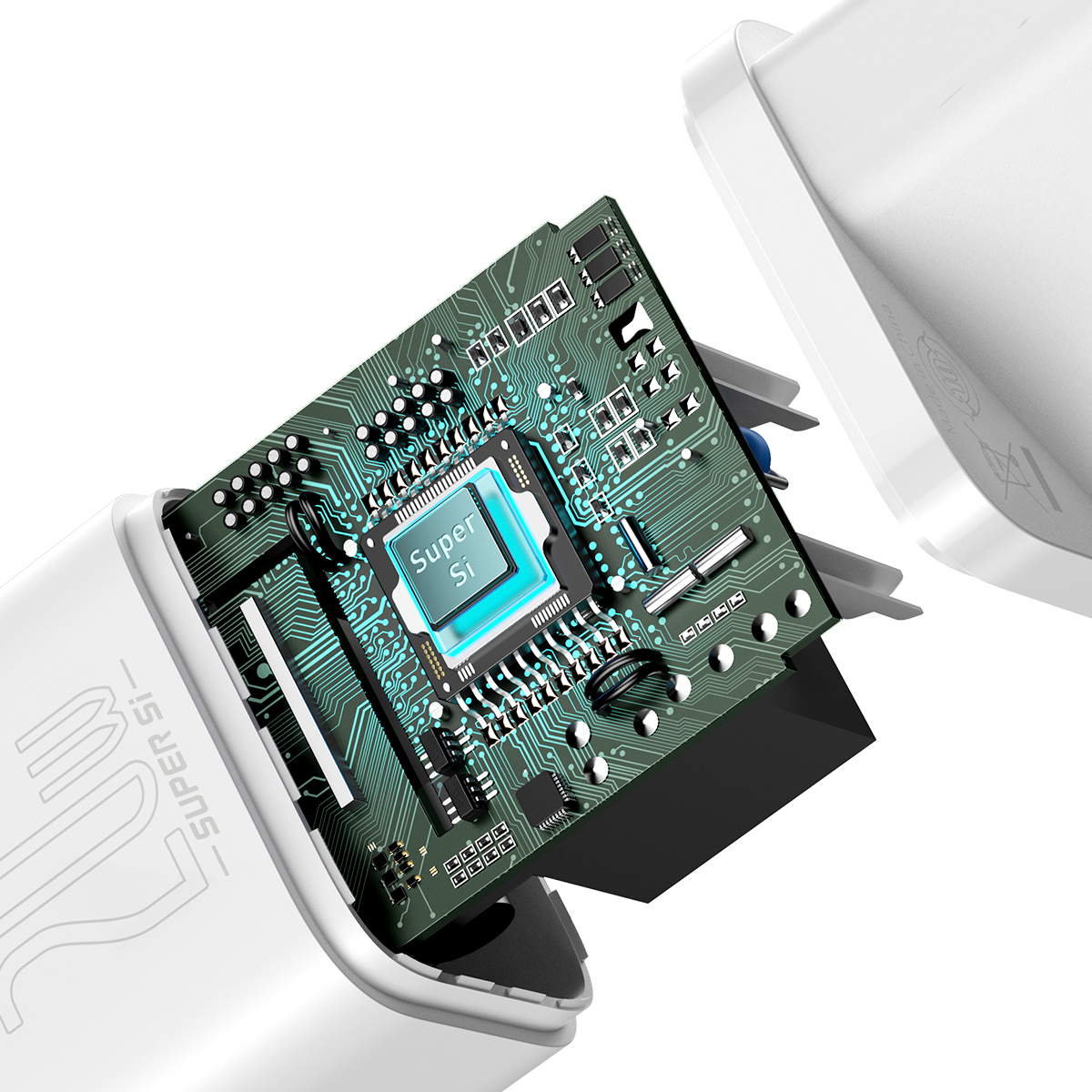 Baseus Super Si 1C Hálózati töltő adapter USB Type-C QC PD 20W 3A fehér (CCSUP-B02)-7