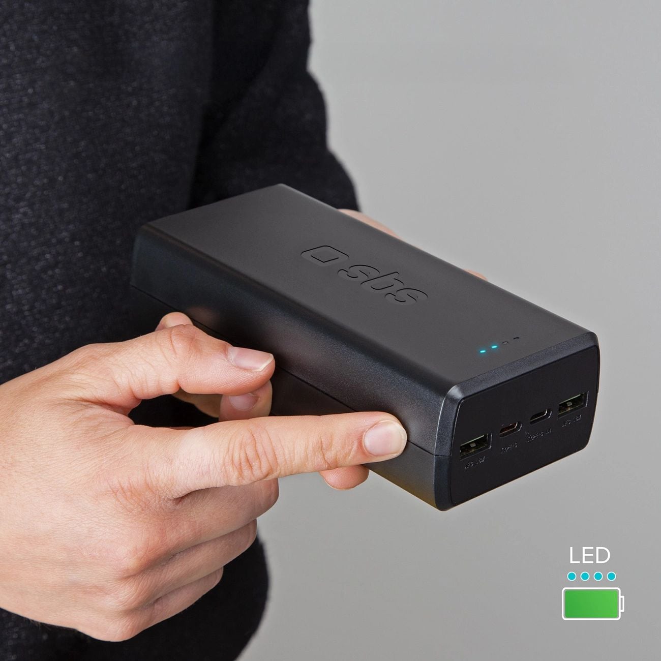 SBS TTBB30000PD20K powerbank 30 000 mAh, 2 USB, Fekete-6