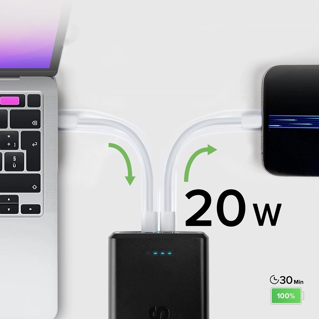 SBS TTBB30000PD20K powerbank 30 000 mAh, 2 USB, Fekete-2