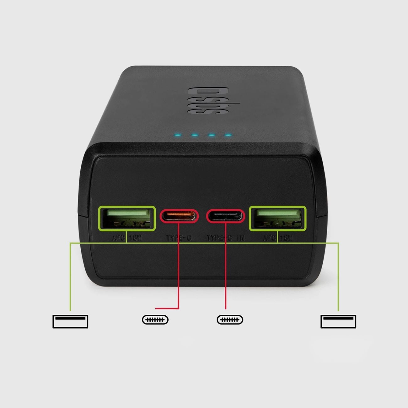 SBS TTBB30000PD20K powerbank 30 000 mAh, 2 USB, Fekete-1