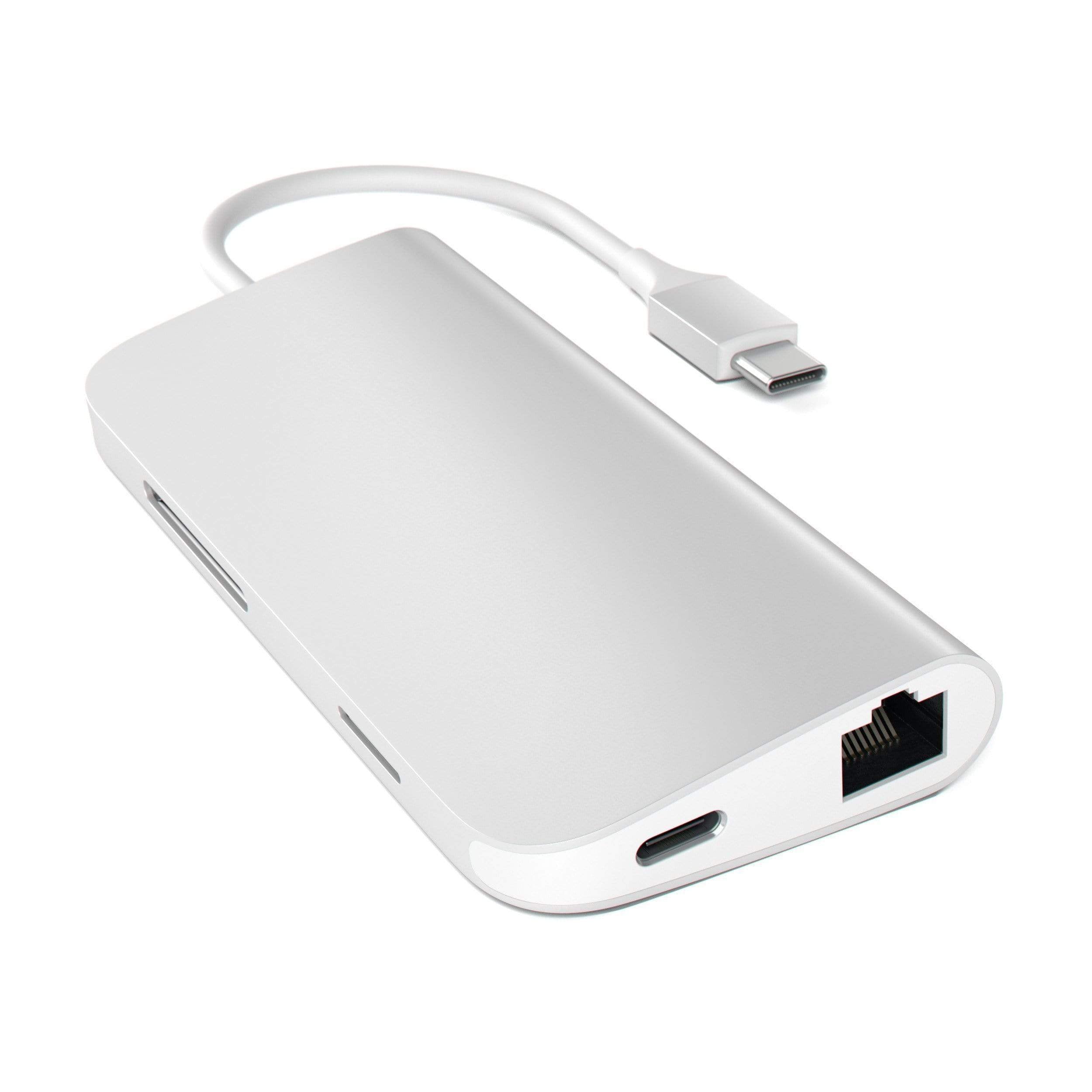 Satechi Aluminium Type-C Multi-Port Adapter (HDMI 4K,3x USB 3.0,MicroSD,Ethernet) - Silver-3