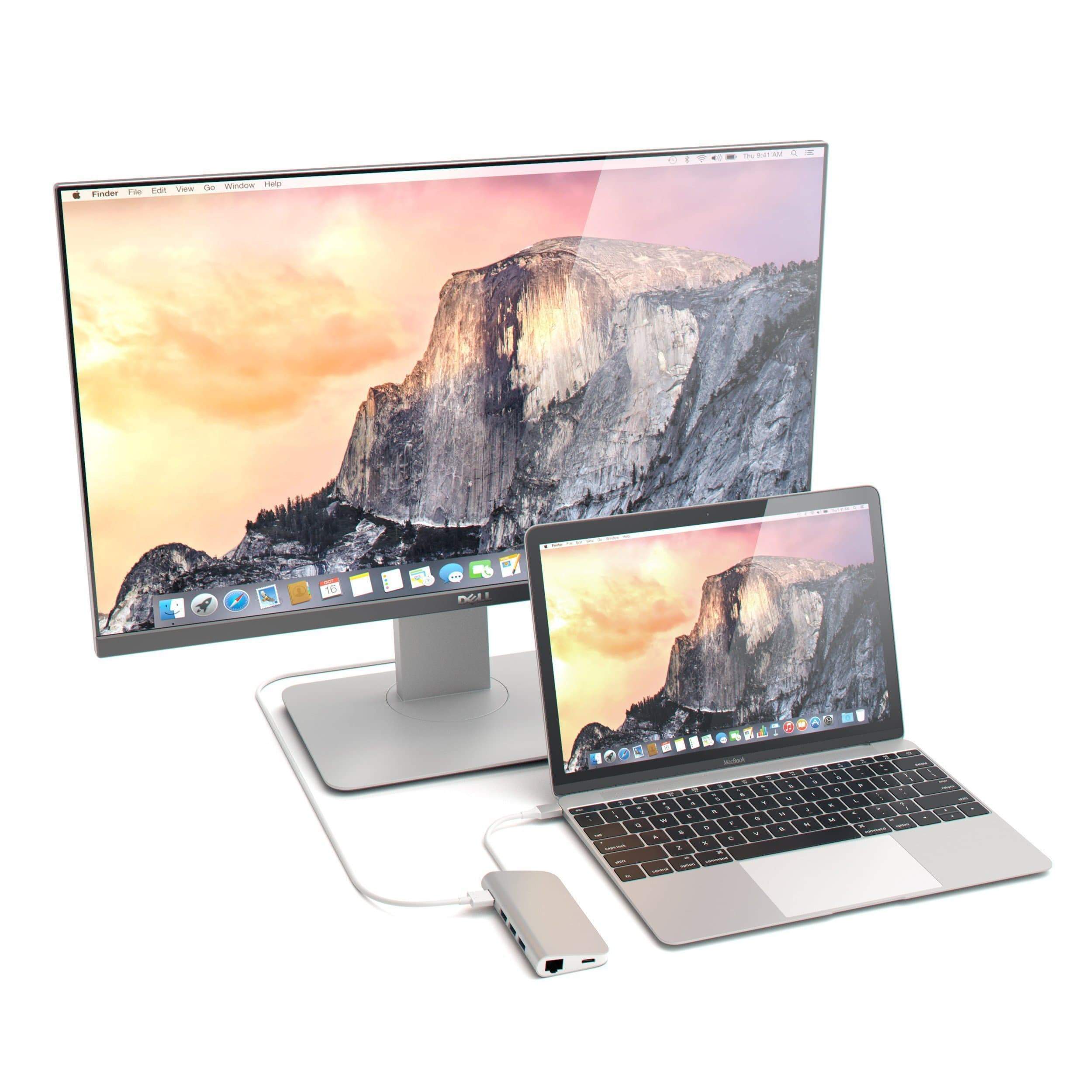 Satechi Aluminium Type-C Multi-Port Adapter (HDMI 4K,3x USB 3.0,MicroSD,Ethernet) - Silver-2
