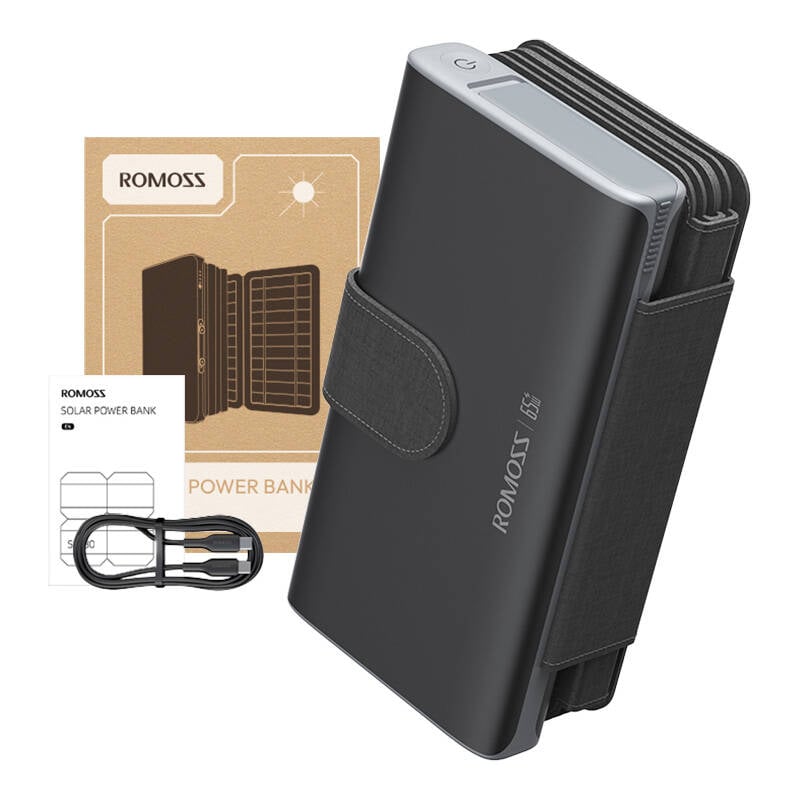 Solar Powerbank ROMOSS 30000mAh 65W Fekete-6