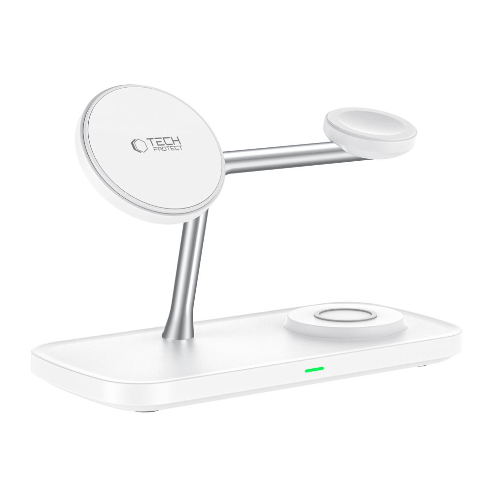 Tech-protect Qi15w-a45 3in1 Mágneses Magsafe Vezeték Nélküli Töltő Fehér-2