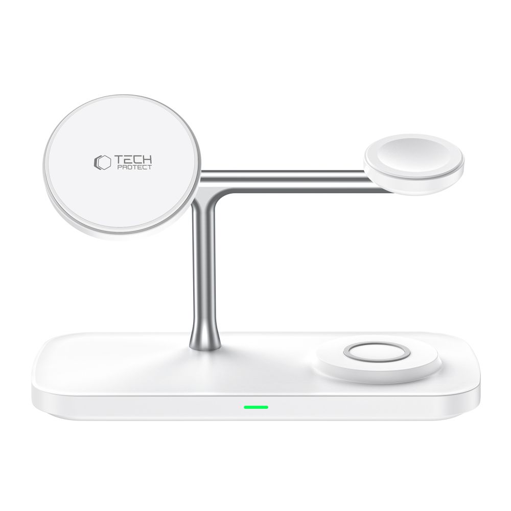 Tech-protect Qi15w-a45 3in1 Mágneses Magsafe Vezeték Nélküli Töltő Fehér-3