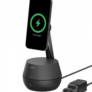 Belkin STAGE töltőállomás iPhone-hoz automatikusan követő Pro DockKit-tel - Fekete (MMA008vf05BK)