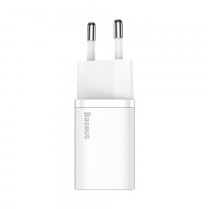 Baseus Super Si 1C Hálózati töltő adapter USB Type-C QC PD 20W 3A fehér (CCSUP-B02)