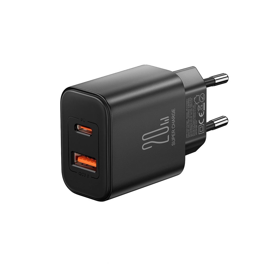 EU Joyroom JR-TCF05 20W USB-A USB-C töltő + USB-C kábel - fekete-8