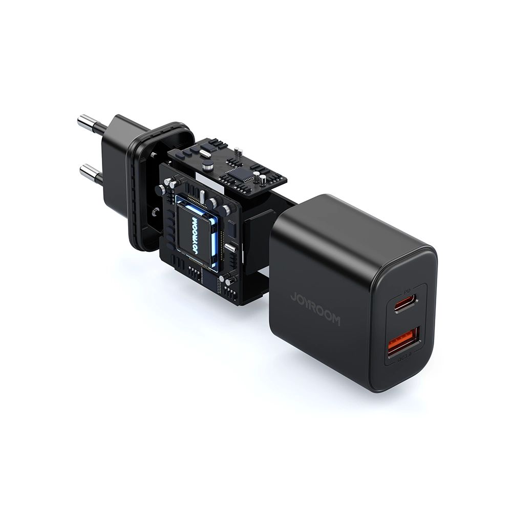 EU Joyroom JR-TCF05 20W USB-A USB-C töltő + USB-C kábel - fekete-2