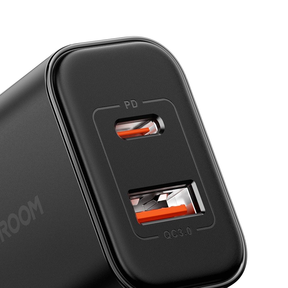 EU Joyroom JR-TCF05 20W USB-A USB-C töltő + USB-C kábel - fekete-10