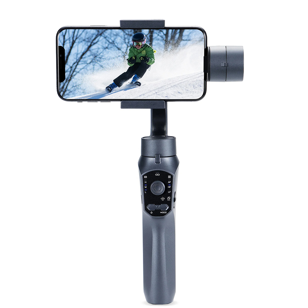  Techsuit - Telefon Gimbal (F10 Pro) - 3 tengelyes, inception mód, arckövetés, távirányítás, zoom, 4000 mAh - Fekete-0