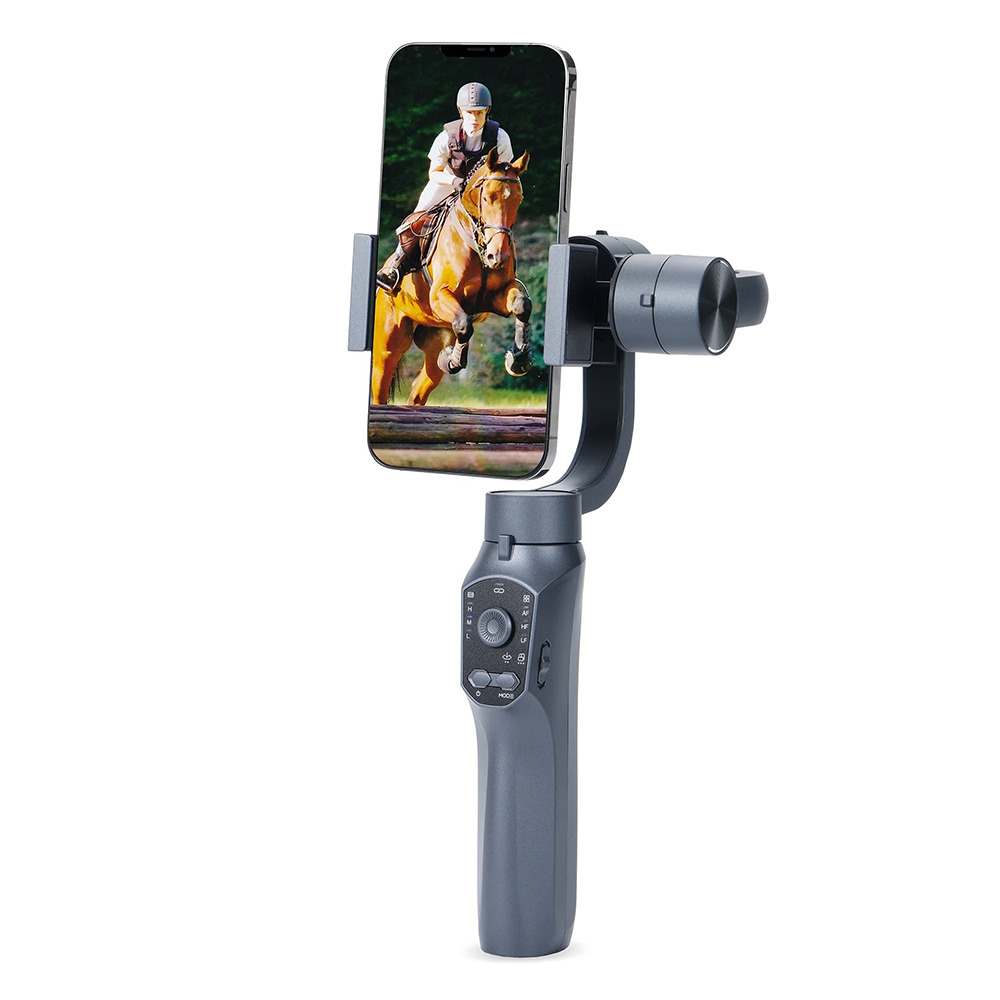  Techsuit - Telefon Gimbal (F10 Pro) - 3 tengelyes, inception mód, arckövetés, távirányítás, zoom, 4000 mAh - Fekete-1