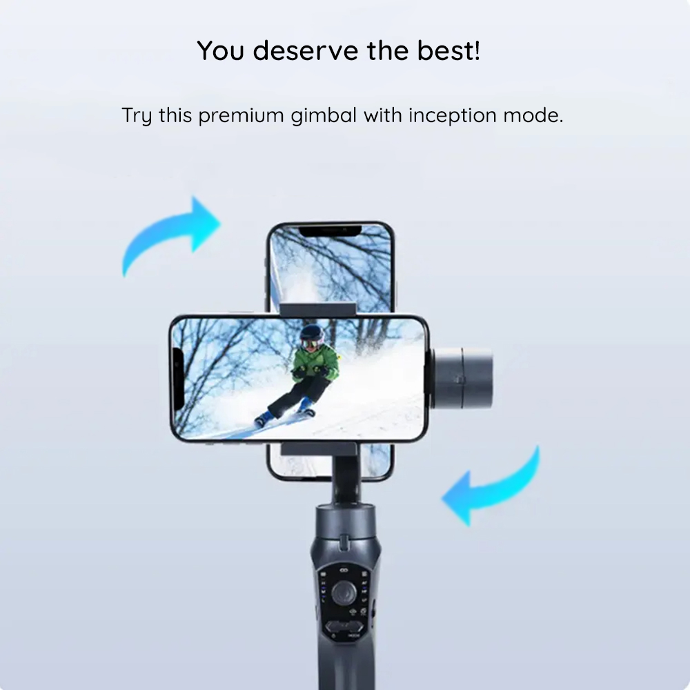  Techsuit - Telefon Gimbal (F10 Pro) - 3 tengelyes, inception mód, arckövetés, távirányítás, zoom, 4000 mAh - Fekete-6