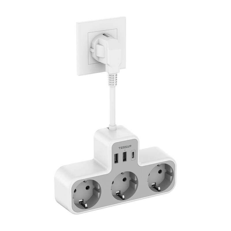 TESSAN TS-323X-C hálózati elosztó USB porttal-0