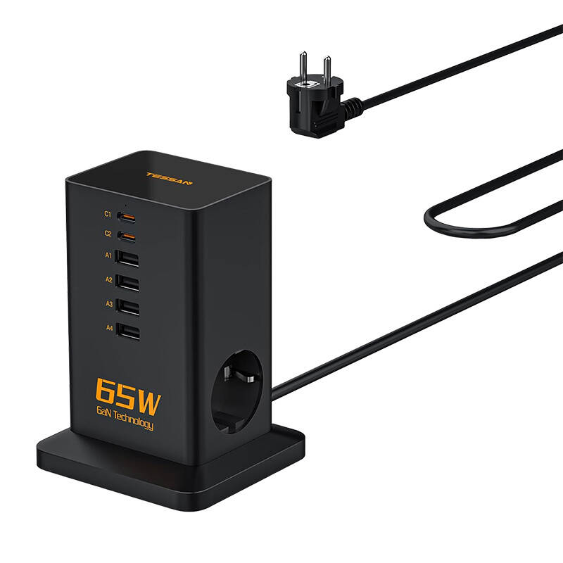 TESSAN TS-FS02DE00 hálózati elosztó USB-A, USB-C portokkal-0