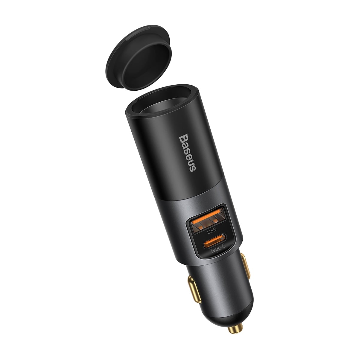 Baseus Share Together Autós szivargyújtós töltő USB / USB Type-C / 120W QC PD szürke-1