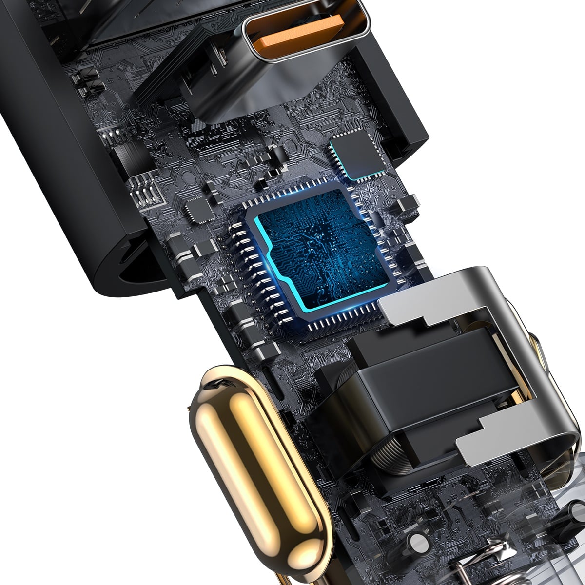 Baseus Share Together Autós szivargyújtós töltő USB / USB Type-C / 120W QC PD szürke-4