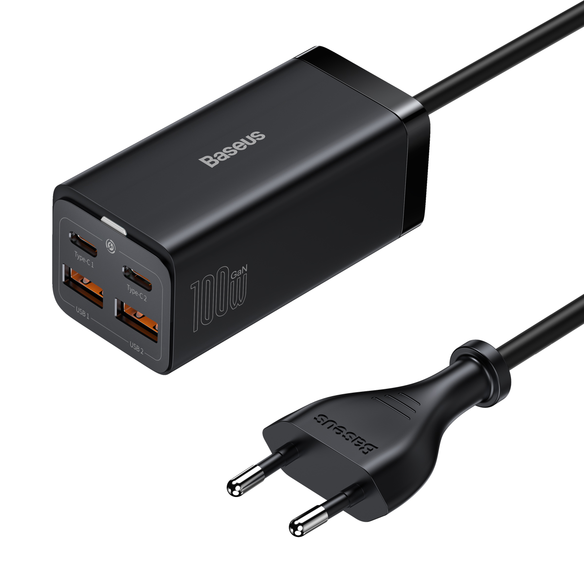 Baseus GaN3 Pro univerzális gyorstöltő 2 x USB Type C / 2x USB 100W PD3.0, QC4.0 + AFC fekete (CCGP000101)-1