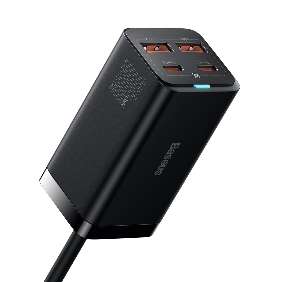 Baseus GaN3 Pro univerzális gyorstöltő 2 x USB Type C / 2x USB 100W PD3.0, QC4.0 + AFC fekete (CCGP000101)-2