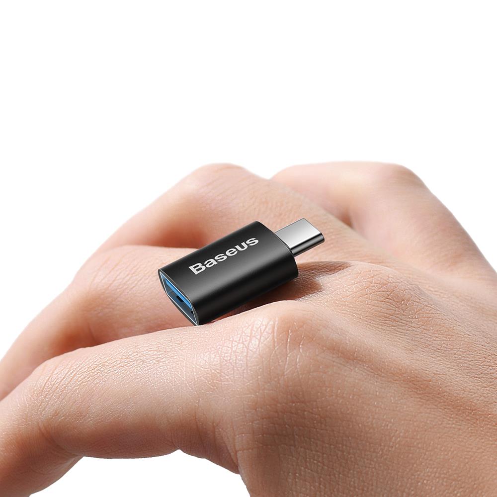 Baseus Ingenuity USB-C – USB-A OTG adapter (fekete)-3