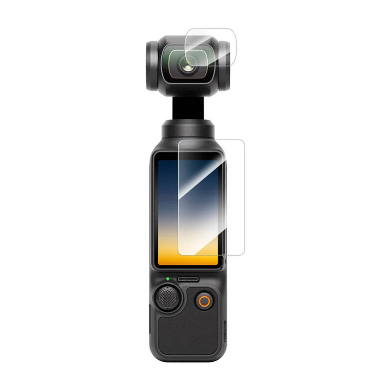 Hőkezelt üvegfólia TELESIN DJI Osmo Pocket 3-hoz (lencse fólia x2 + LCD képernyő fólia x2) üvegfólia-1