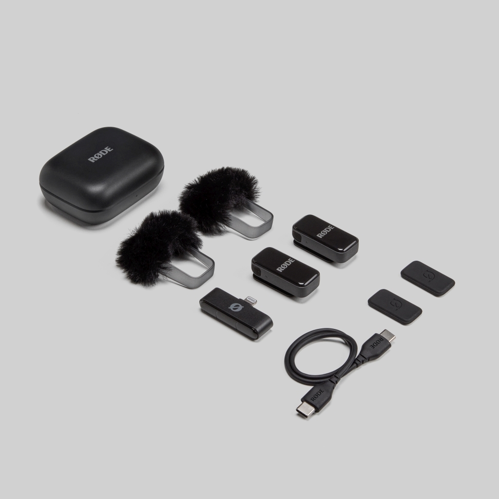 Rode Wireless Micro-L ultra kompakt két csatornás vezeték nélküli mikrorofonrendszer Lightning csatlakozós mobil eszközökhöz, fekete-5