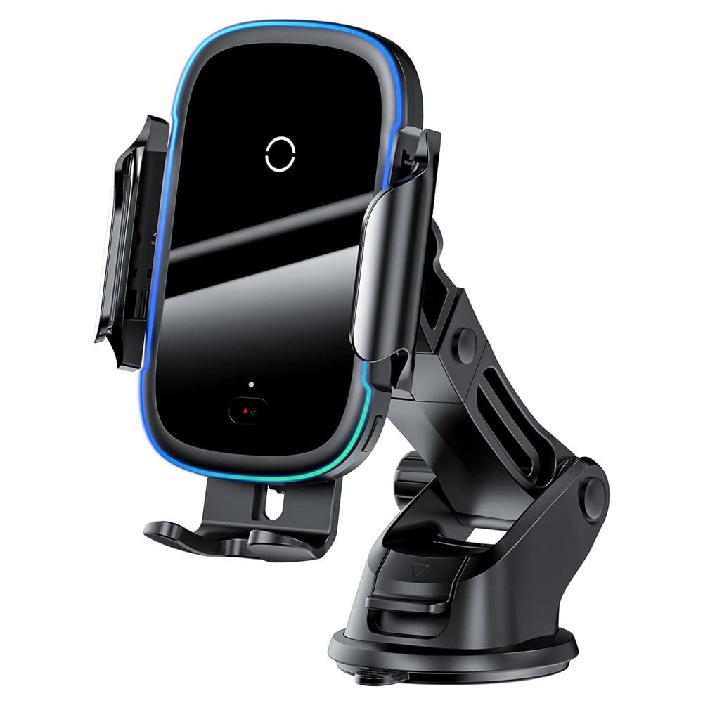 Baseus Smart elektromos autós telefontartó és Qi vezeték nélküli töltő fekete (WXHW03-01)-0