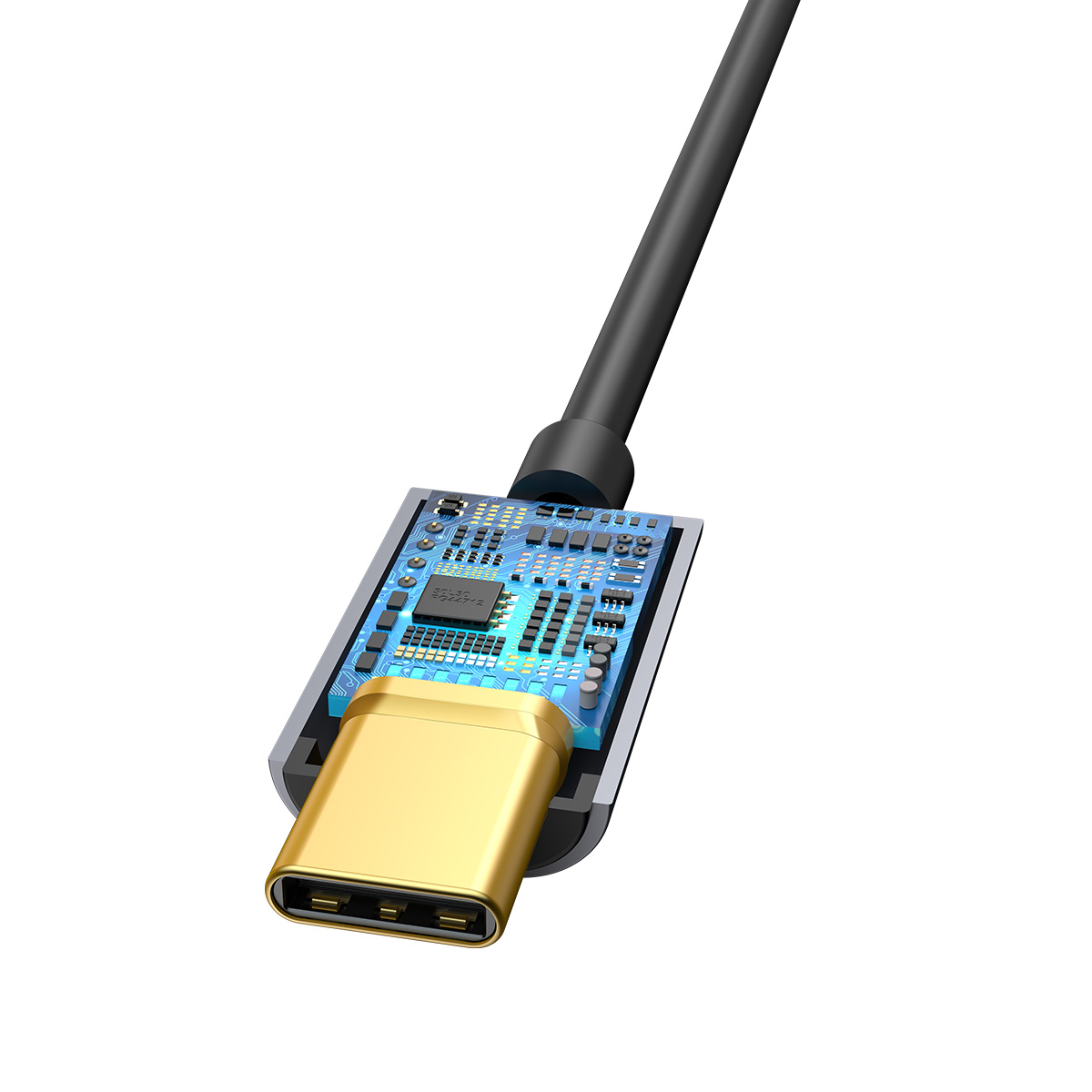 Baseus L54 USB Type-C - 3.5mm jack audio adapter kábel szürke (CATL54-0G) DAC-4