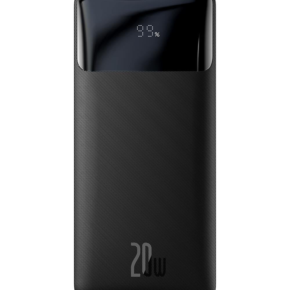 Baseus Bipow Gyorstöltő Power Bank 20000mAh 20W fekete + USB-A - Micro USB 0,25m kábel fekete (PPBD050501)-0