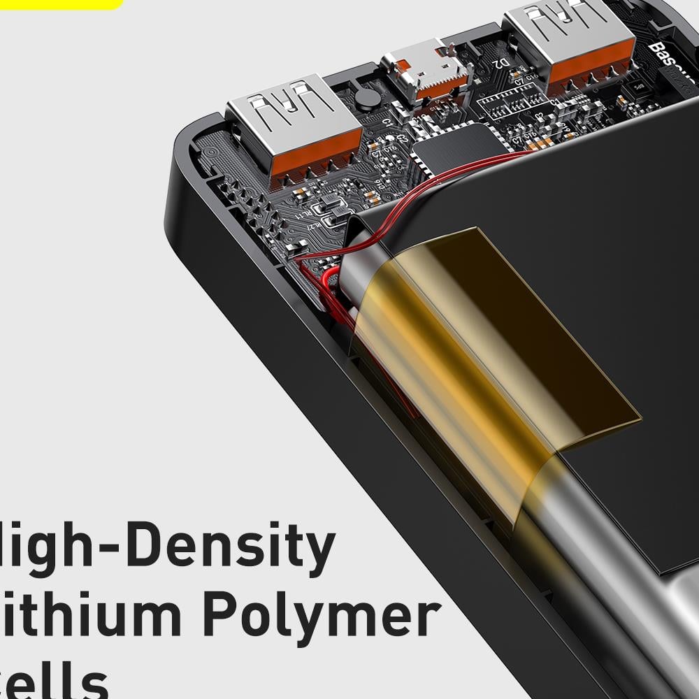 Baseus Bipow Gyorstöltő Power Bank 20000mAh 20W fekete + USB-A - Micro USB 0,25m kábel fekete (PPBD050501)-7