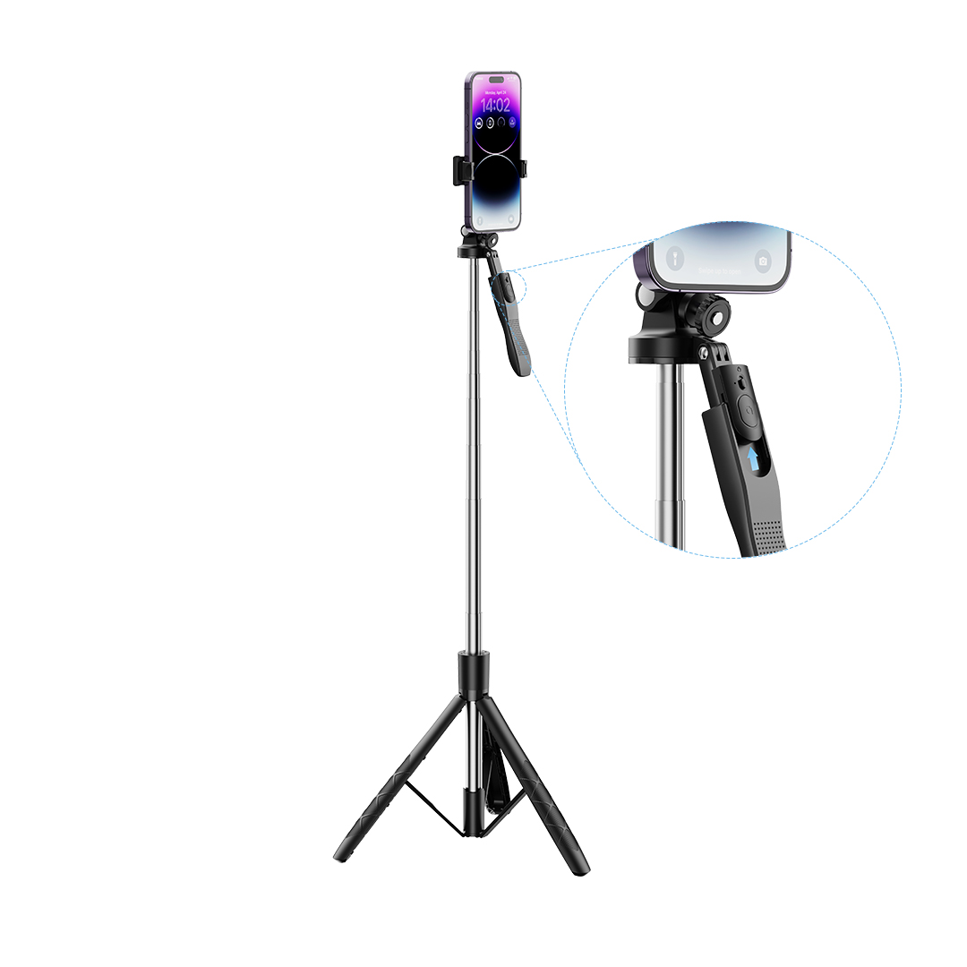 XO selfie bot Bluetooth mobiltelefon állvány SS15 fekete 180cm ​-1