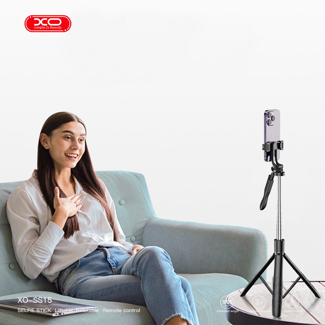 XO selfie bot Bluetooth mobiltelefon állvány SS15 fekete 180cm ​-4