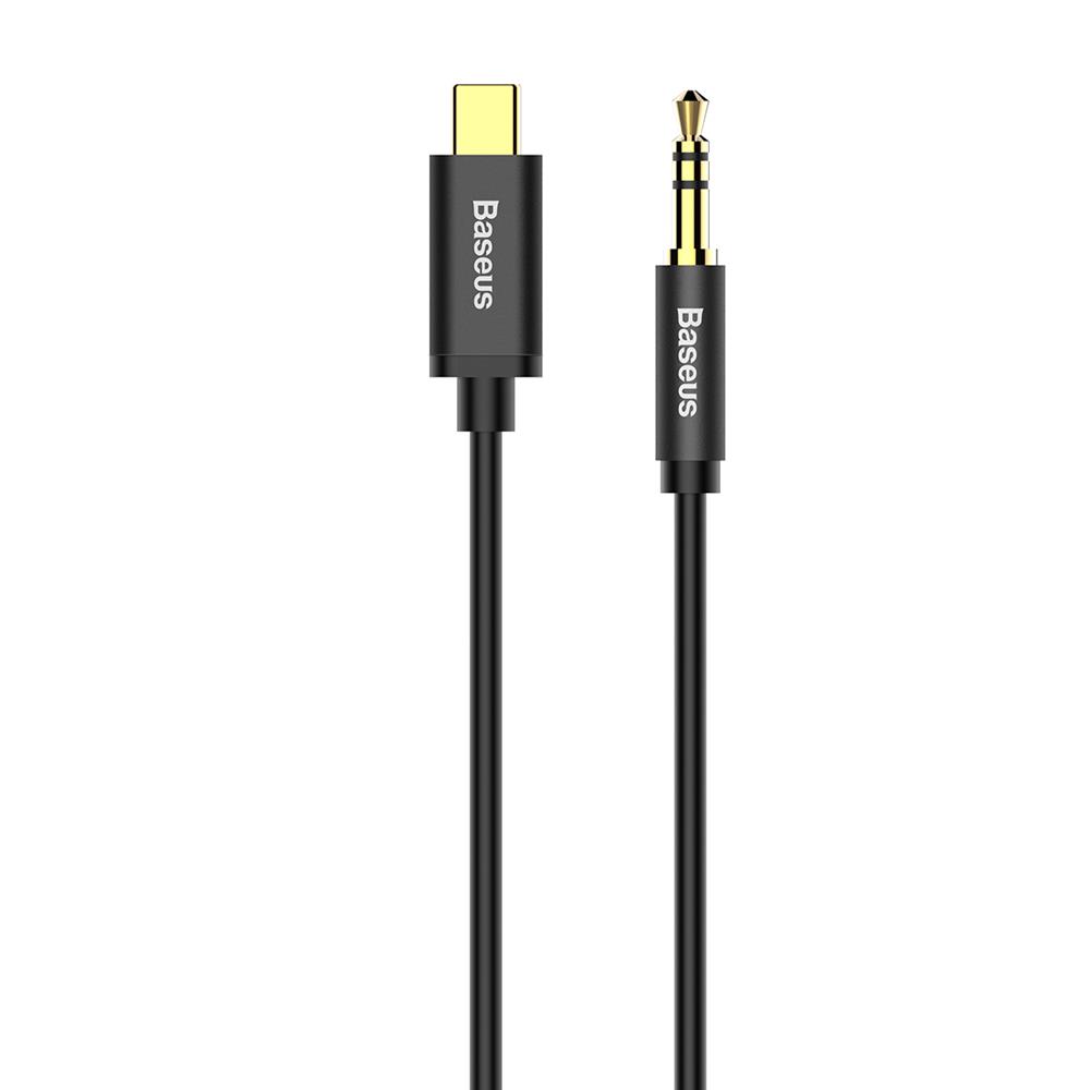 Baseus Yiven USB-C - 3.5 mm-es mini jack audio kábel, 1.2 m (fekete)-0