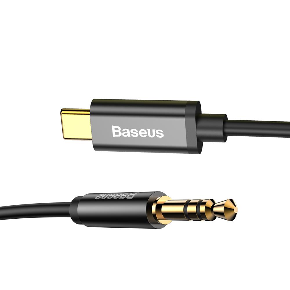 Baseus Yiven USB-C - 3.5 mm-es mini jack audio kábel, 1.2 m (fekete)-2