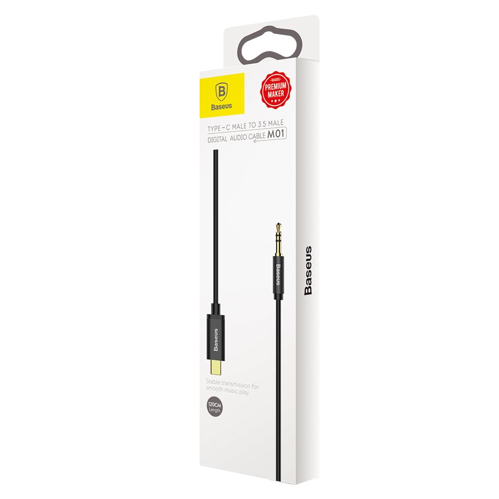 Baseus Yiven USB-C - 3.5 mm-es mini jack audio kábel, 1.2 m (fekete)-7