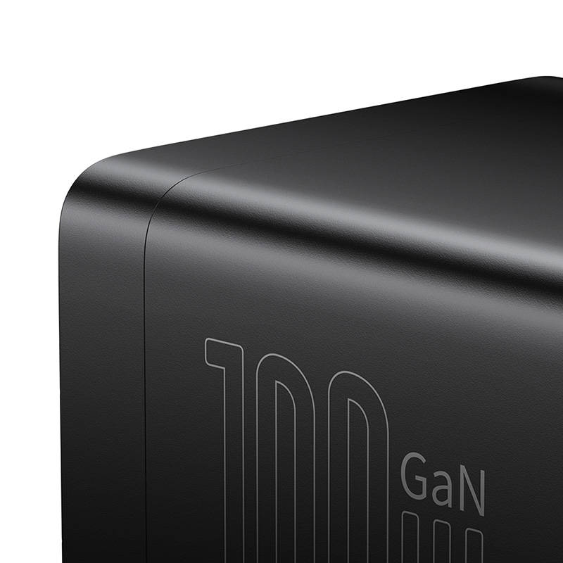 Baseus GaN3 Pro Töltő / elosztó, 2xUSB + 2xUSB-C + AC, 100W (fekete)-3