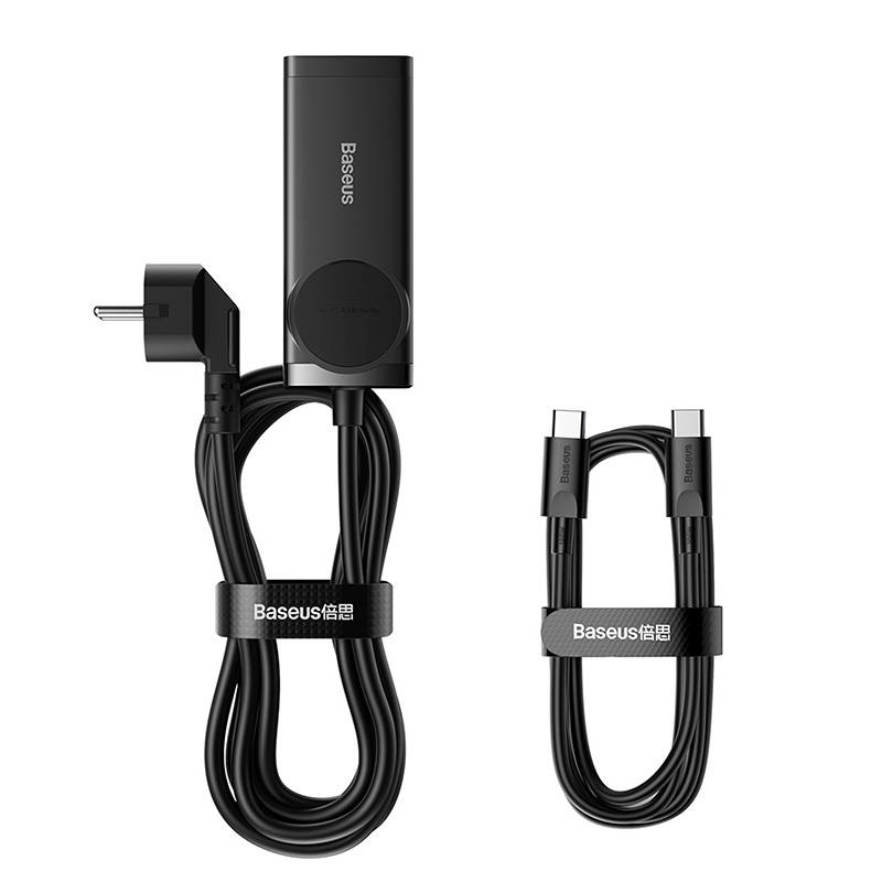 Baseus GaN3 Pro Töltő / elosztó, 2xUSB + 2xUSB-C + AC, 100W (fekete)-2
