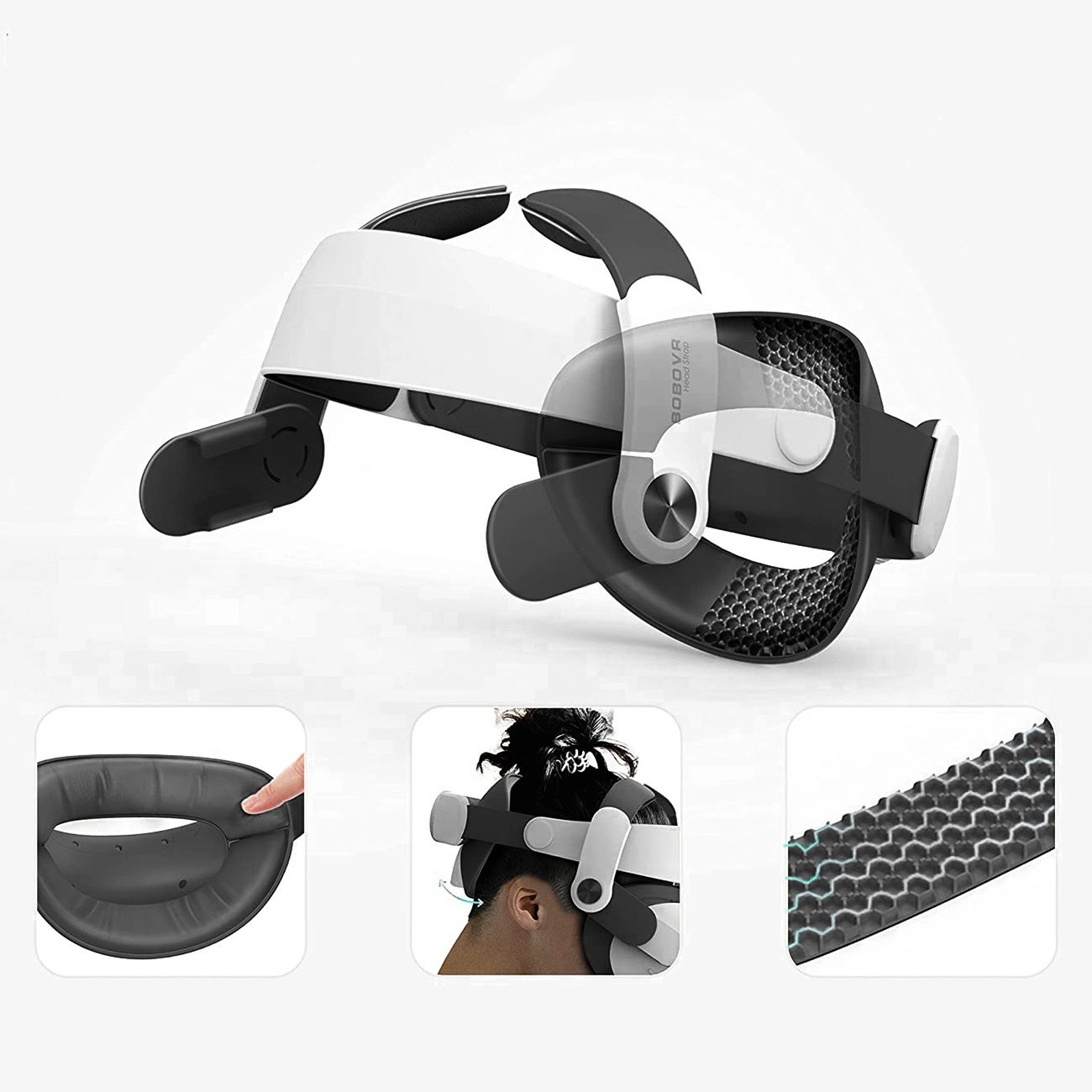 BoboVR M2+ tehermentesítő pánt Meta Quest 2 VR szemüveghez - fehér és fekete-4